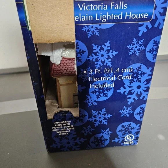 Victoria Falls Porcelain Lighted House Toy Shop Collector Needs‎ Cord - Picture 3 of 12